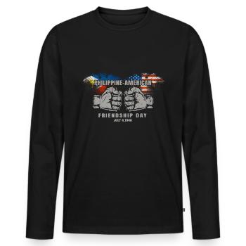 Philippinisch-amerikanischer Freundschaftstag - Männer Premium Bio Langarmshirt - Schwarz - Vorne - Nico (187cm)