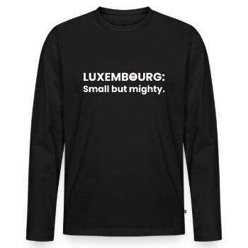 Luxembourg: petit pays, grande puissance - T-shirt manches longues Premium bio Homme - noir - Devant - Nico (187cm)