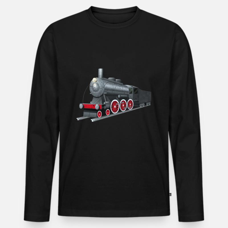 Zug - Männer Premium Bio Langarmshirt - Schwarz