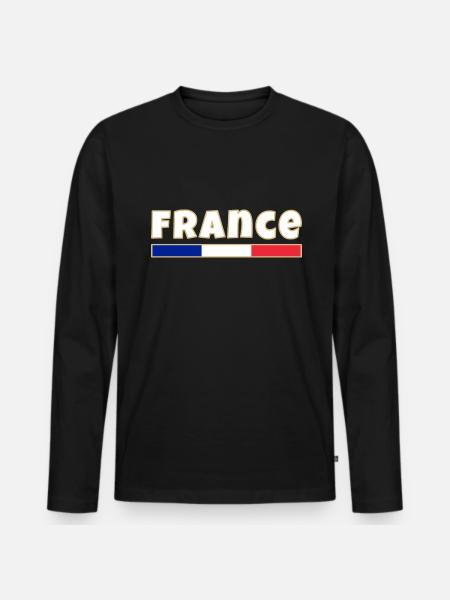France, French flag - Men's Premium Organic Long Sleeve Shirt - black