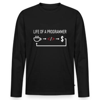 Informatiker Life of a programmer coder coding - Männer Premium Bio Langarmshirt - Schwarz - Vorne - Nico (187cm)
