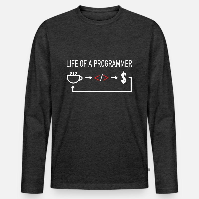 Computer scientist Life of a programmer coder coding Men's Premium Organic Long Sleeve Shirt