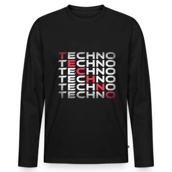 Techno Rave Festival Musique Electro Raver - T-shirt manches longues Premium bio Homme - noir - Devant - Nico (187cm)