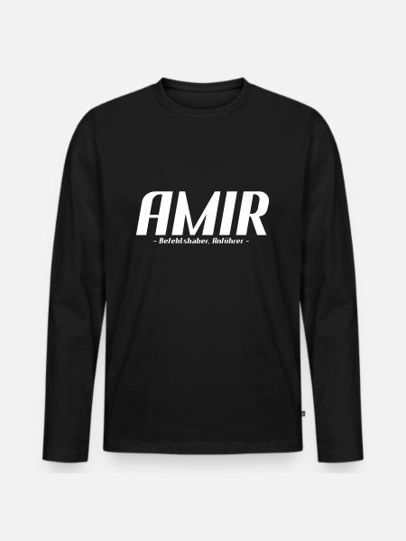Tükische Vornamen - Männernamen - Amir - Männer Premium Bio Langarmshirt - Schwarz