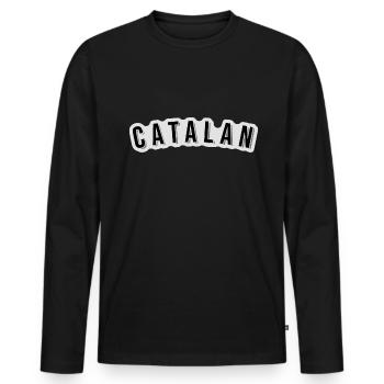 Je suis catalan - T-shirt manches longues Premium bio Homme - noir - Devant - Nico (187cm)