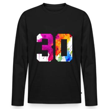 NUMBER 30 YEARS OLD 30TH BIRTHDAY - Men's Premium Organic Long Sleeve Shirt - black - Front - Nico (187cm)