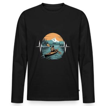 Kayak Aventure Nature pittoresque Évasion en montagne - T-shirt manches longues Premium bio Homme - noir - Devant - Nico (187cm)