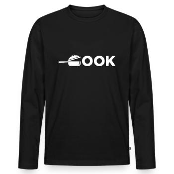 Cook - The Cook - Men's Premium Organic Long Sleeve Shirt - black - Front - Nico (187cm)