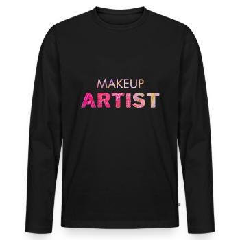 Cool pink marble MAKEUP ARTIST design. - Men's Premium Organic Long Sleeve Shirt - black - Front - Nico (187cm)