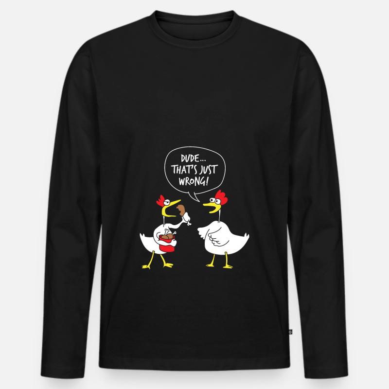 Chicken Huhn Hähnchen Spruch witzig Geschenk - Männer Premium Bio Langarmshirt - Schwarz