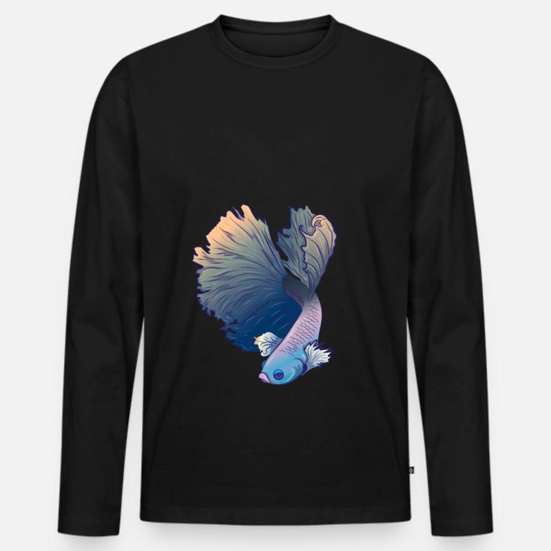 Betta Splendens Kampffisch Labyrinthfisch Geschenk - Männer Premium Bio Langarmshirt - Schwarz