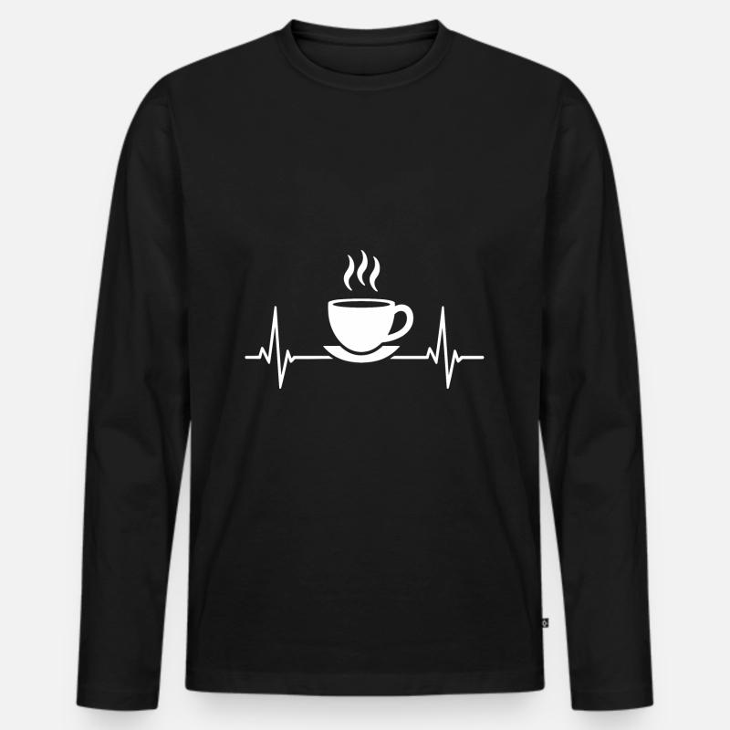 Kaffee-Pulse-Designstudio - Männer Premium Bio Langarmshirt - Schwarz