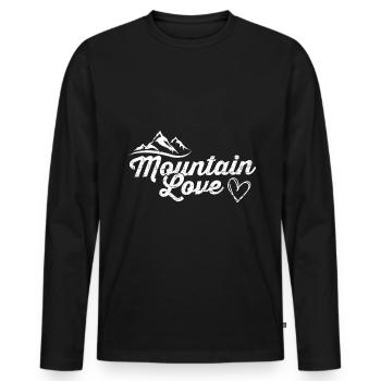 Love The Mountains Hiking Nature Outdoor Camping - Men's Premium Organic Long Sleeve Shirt - black - Front - Nico (187cm)