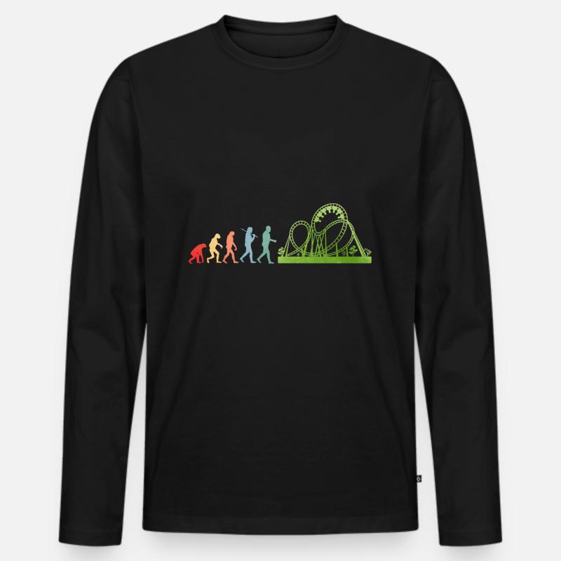 Achterbahn - Männer Premium Bio Langarmshirt - Schwarz