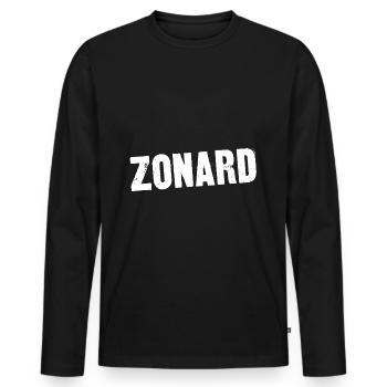 zonard - T-shirt manches longues Premium bio Homme - noir - Devant - Nico (187cm)