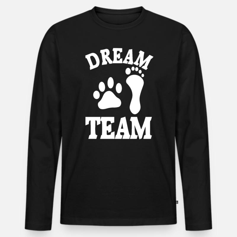 Dream Team - Männer Premium Bio Langarmshirt - Schwarz