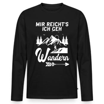 Wander/ Kletter Design Geschenkidee Kletterer Berg - Männer Premium Bio Langarmshirt - Schwarz - Vorne - Nico (187cm)