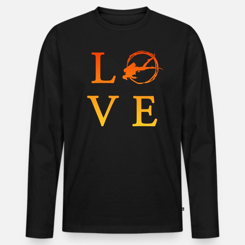 tauchen - Männer Premium Bio Langarmshirt - Schwarz