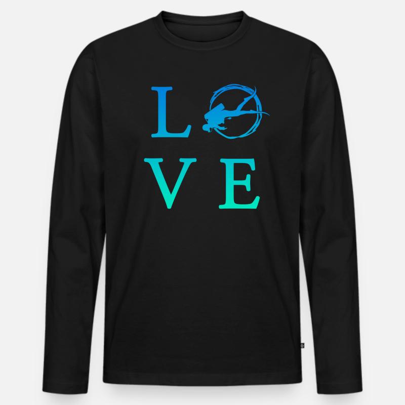 tauchen - Männer Premium Bio Langarmshirt - Schwarz