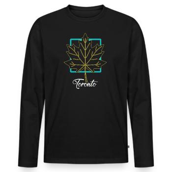 Toronto - Men's Premium Organic Long Sleeve Shirt - black - Front - Nico (187cm)