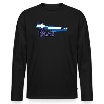 Crete - Men's Premium Organic Long Sleeve Shirt - black - Front - Nico (187cm)