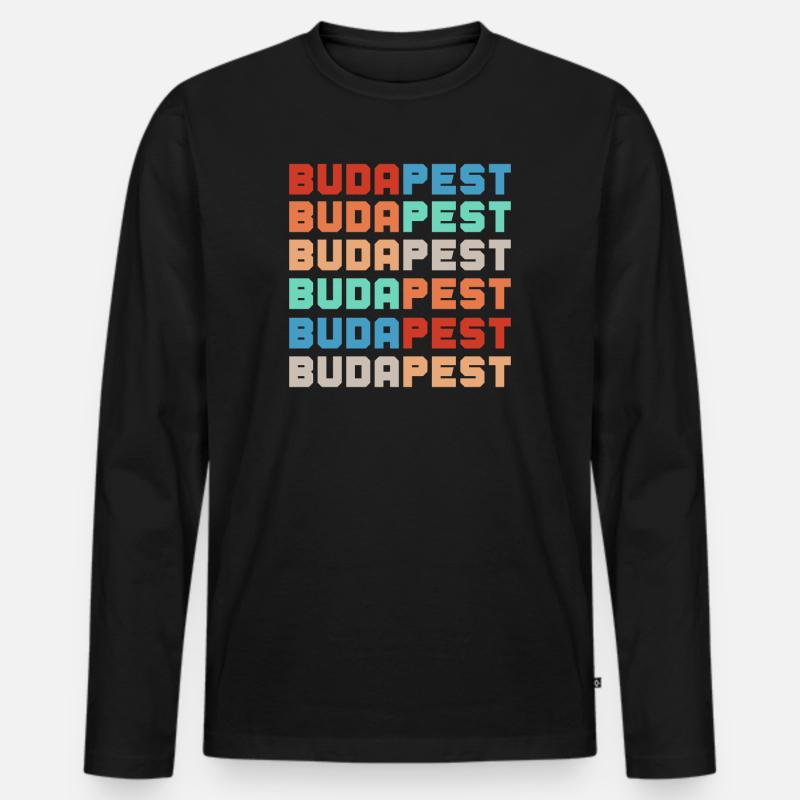 Budapest - Männer Premium Bio Langarmshirt - Schwarz