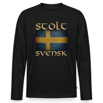 PROUD SWEDISH Popular Products - Men's Premium Organic Long Sleeve Shirt - black - Front - Nico (187cm)