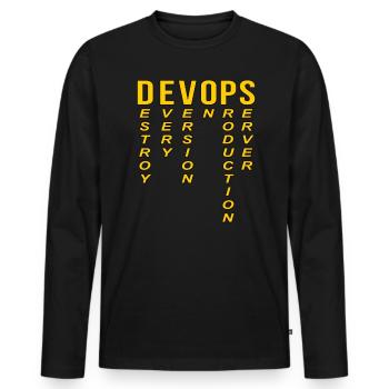 Devops Définition de l’ordinateur technique - T-shirt manches longues Premium bio Homme - noir - Devant - Nico (187cm)
