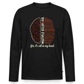 Graphique de faits sur la sclérose en plaques à l’appui - T-shirt manches longues Premium bio Homme - noir - Devant - Nico (187cm)