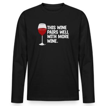 Les couples de vin boivent bien les amants buveurs Dictons - T-shirt manches longues Premium bio Homme - noir - Devant - Nico (187cm)
