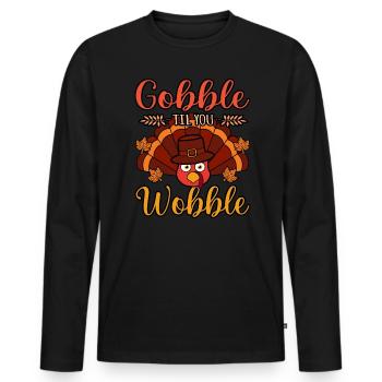 Devour them until they - Men's Premium Organic Long Sleeve Shirt - black - Front - Nico (187cm)