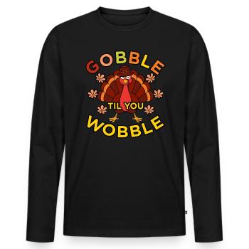 Devour them until they - Men's Premium Organic Long Sleeve Shirt - black - Front - Nico (187cm)