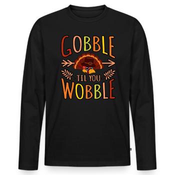 Devour them until they - Men's Premium Organic Long Sleeve Shirt - black - Front - Nico (187cm)