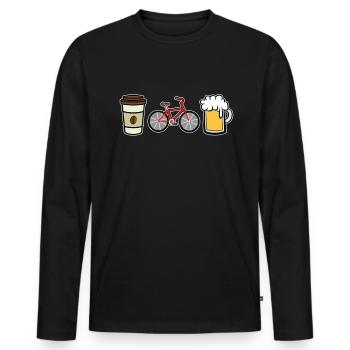 Vélo, le - T-shirt manches longues Premium bio Homme - noir - Devant - Nico (187cm)