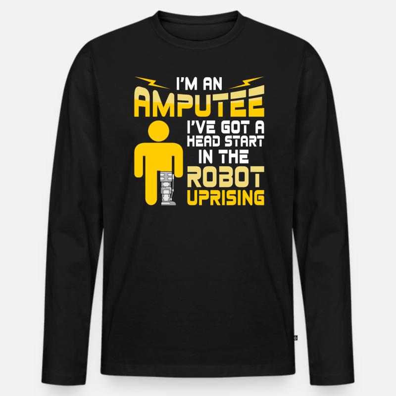 Amputierte Roboter-bein-arm-prothese Mit Beinen - Männer Premium Bio Langarmshirt - Schwarz