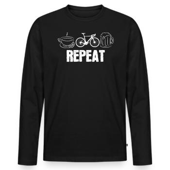 Kaffee Fahrrad Bier Radfahren Liebhaber Fahrrad - Männer Premium Bio Langarmshirt - Schwarz - Vorne - Nico (187cm)