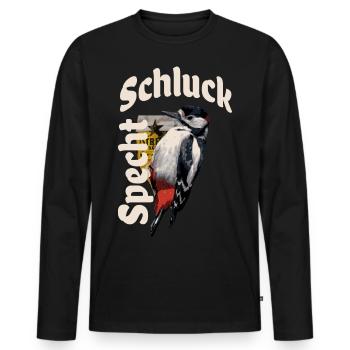 Schluckspecht - Männer Premium Bio Langarmshirt - Schwarz - Vorne - Nico (187cm)