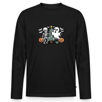 Fête d’Halloween en hiver Winterween - T-shirt manches longues Premium bio Homme - noir - Devant - Nico (187cm)