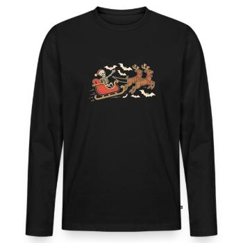 Fête d’Halloween en hiver Winterween - T-shirt manches longues Premium bio Homme - noir - Devant - Nico (187cm)