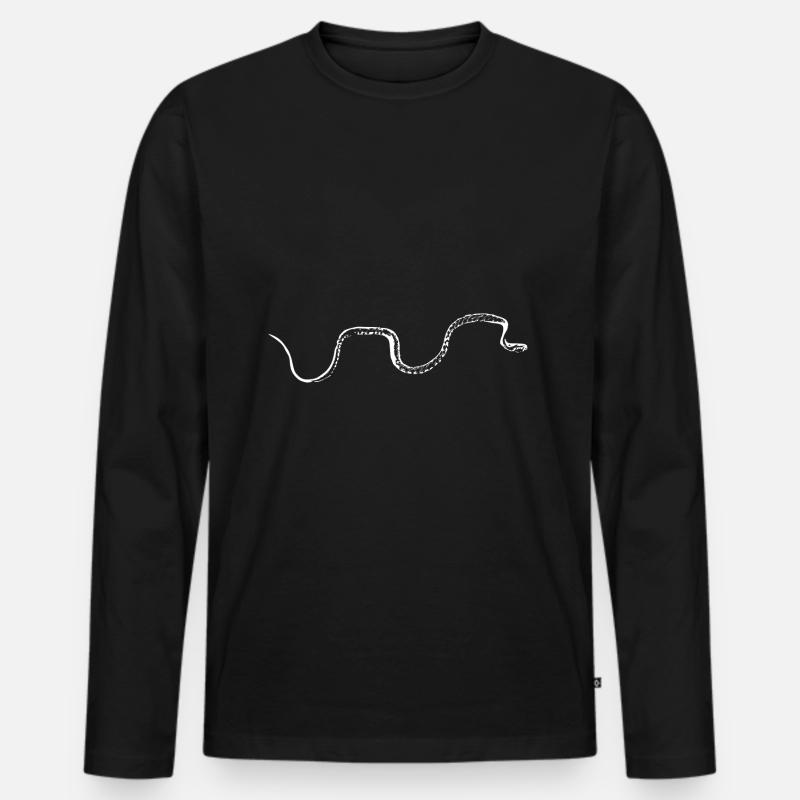 Schlange weiß - Männer Premium Bio Langarmshirt - Schwarz