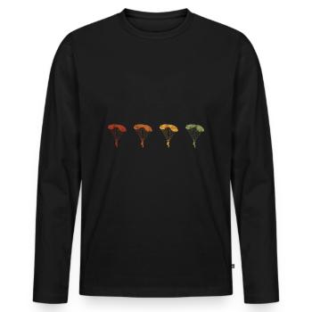 Parachute parachutiste - T-shirt manches longues Premium bio Homme - noir - Devant - Nico (187cm)