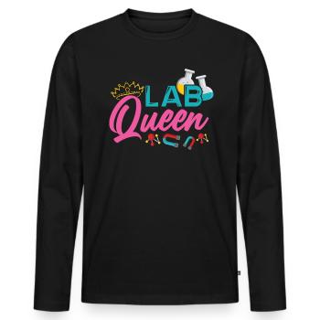 MTLA Lab Queen Labormedizin Labor Königin - Männer Premium Bio Langarmshirt - Schwarz - Vorne - Nico (187cm)
