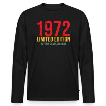 50ème Anniversaire Jeune Vintage 50 Anniversaire - T-shirt manches longues Premium bio Homme - noir - Devant - Nico (187cm)