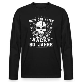 Club der alten Säcke 60. Geburtstag - Männer Premium Bio Langarmshirt - Schwarz - Vorne - Nico (187cm)