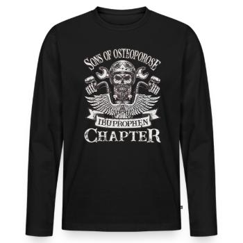 Biker - Sons of Osteoporose - Kutte Motorrad - Männer Premium Bio Langarmshirt - Schwarz - Vorne - Nico (187cm)