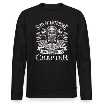 Biker - Sons of Arthrose - Kutte Motorrad - Männer Premium Bio Langarmshirt - Schwarz - Vorne - Nico (187cm)