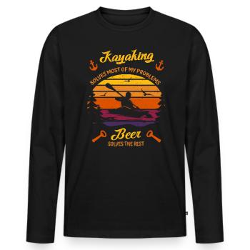 Kayaking Solves Most of My Problems Beer The Rest - Männer Premium Bio Langarmshirt - Schwarz - Vorne - Nico (187cm)