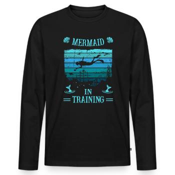 Diver -Scuba Diving - Mermaid in Training - Männer Premium Bio Langarmshirt - Schwarz - Vorne - Nico (187cm)