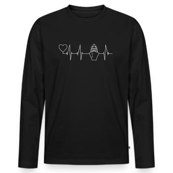 rythme cardiaque de croisière, bateau Croisés cadeau - T-shirt manches longues Premium bio Homme - noir - Devant - Nico (187cm)