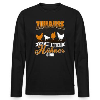 Huhn Hühner Spruch Liebe - Männer Premium Bio Langarmshirt - Schwarz - Vorne - Nico (187cm)